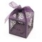 KPOSIYA 100 Pack Wedding Favor Boxes Laser Cut Boxes Party Favor Box Small Gift Boxes Lace Candy Boxes for Wedding Bridal Shower Baby Shower Birthday Party Anniverary with Ribbons (Purple, 100)